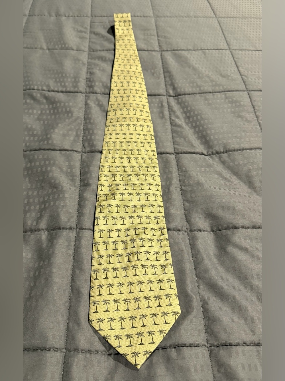Tommy Bahama Yellow Tie with Repeating Palm Tree Motif